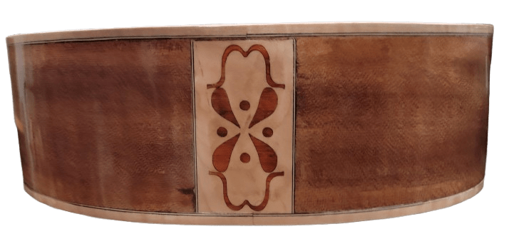 EM Guitars custom OM style acoustic-guitar bottom view