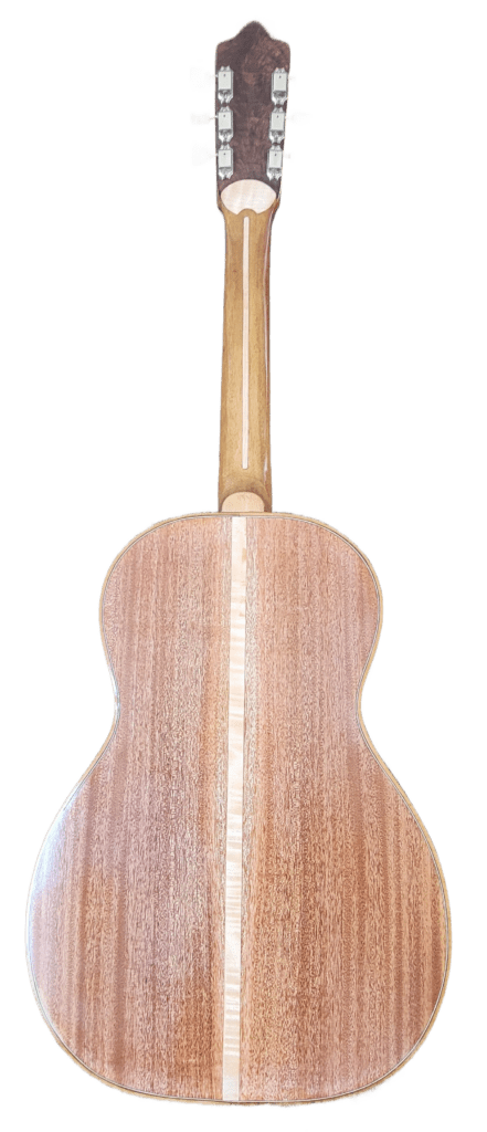 EM Guitars custom Parlor Guitar back view