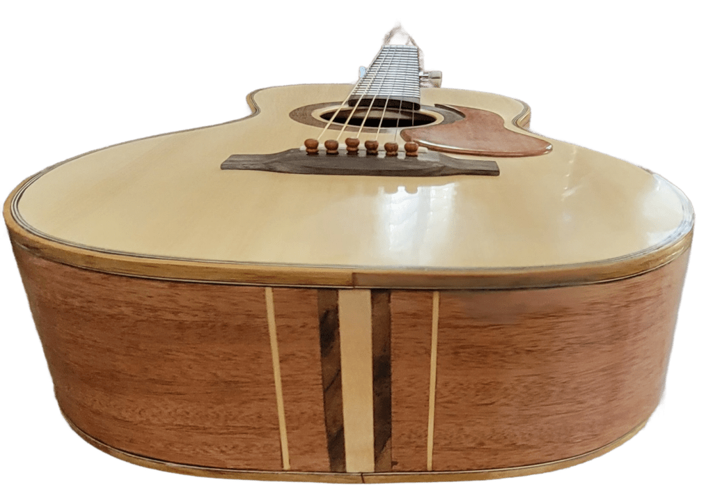 EM Guitars custom Parlor Guitar bottom view