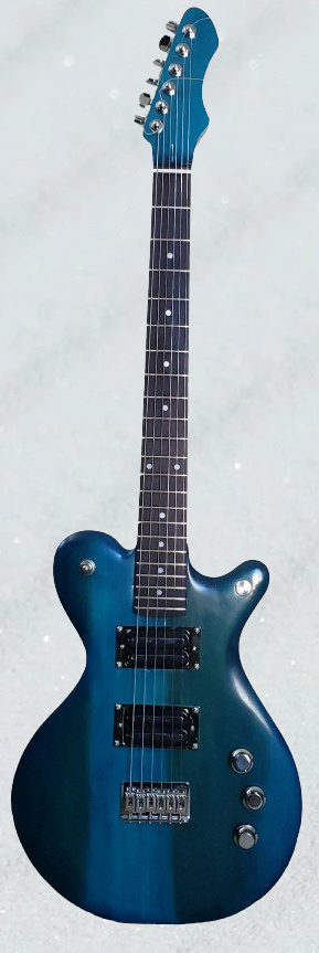 EM Guitars Custom Blue Paulatelli front view